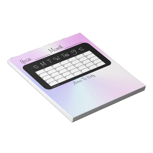 Monthly Planner Miami Shimmer Calendar by Janz Notepad (Angled)