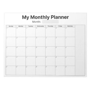 Monthly Planner Notepad
