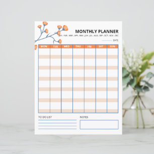 Monthly Planner Printable template