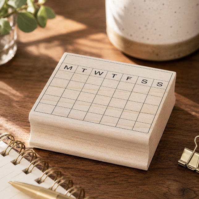Monthly Scheduler Calendar Grid Tracker Bujo Rubber Stamp (Creator Uploaded)
