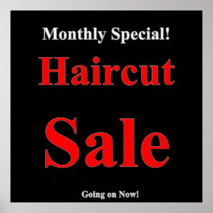 Monthly Special Haircut Sale Poster Matte