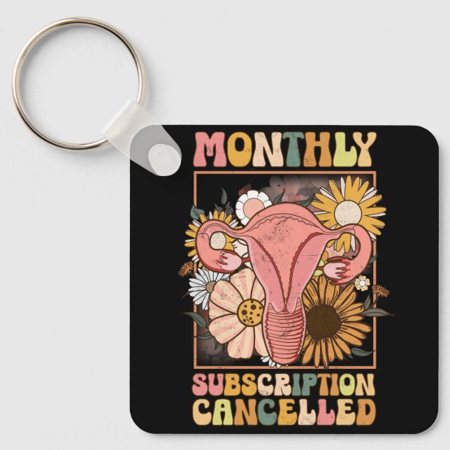 Monthly Subscription Cancelled Uterus Support Hyst Key Ring (Front)