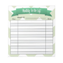 Monthly To Do List- Green
