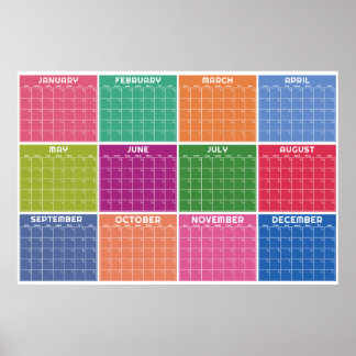 Monthly Undated Minimalist Wall Planner Calendar Poster