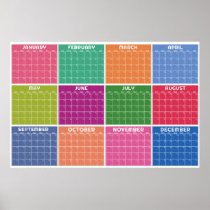 Monthly Undated Minimalist Wall Planner Calendar Poster