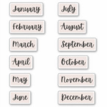 Months of the Year Bullet Journal Stickers | Pink