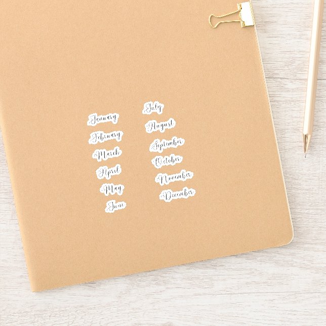 Months of the Year Sticker Set Curvy (Notebook)