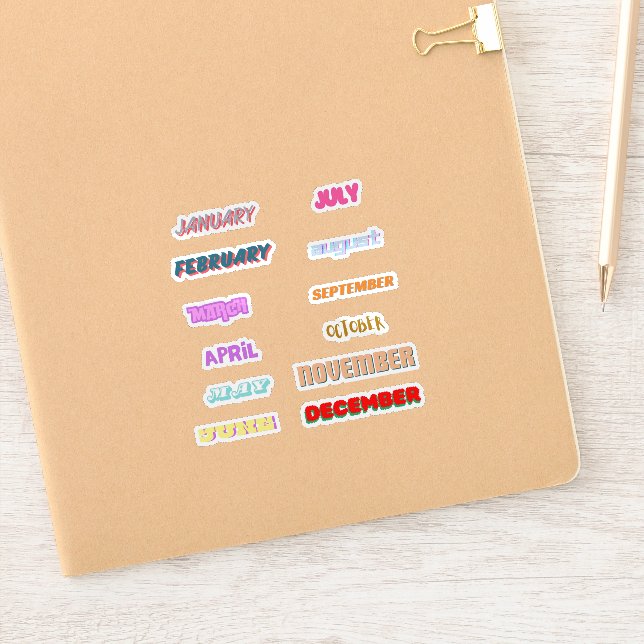 Months of the Year Stickers Set (Notebook)