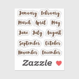 Months of the year tiny latte