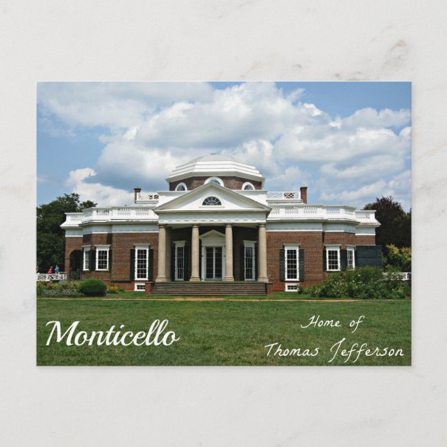 Monticello, Home of Thomas Jefferson Postcard (Front)