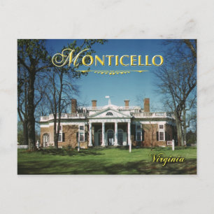 Monticello, Jefferson's Home, Virginia Postcard