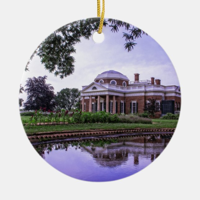 Monticello Reflection Ceramic Ornament (Front)