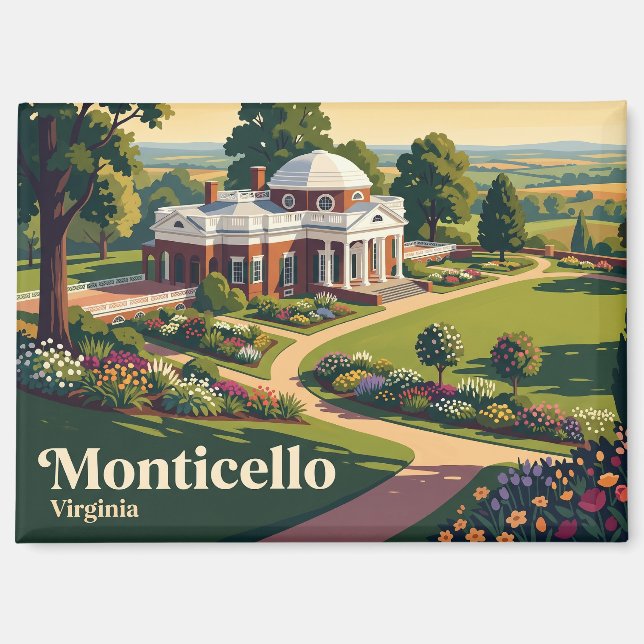 Monticello Virginia Magnet (Front)