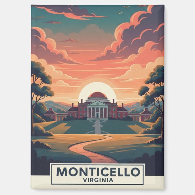 Monticello Virginia Travel Magnet (Front)