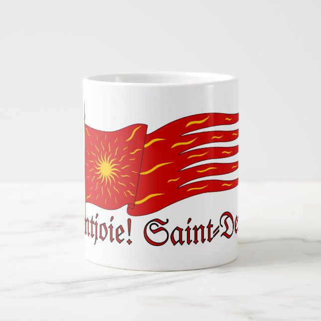 Montjoie! Saint-Denis! Red Oriflamme with Sun Large Coffee Mug (Front)