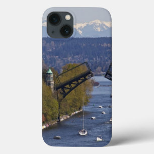 Montlake Bridge and Cascade Mountains iPhone 13 Case