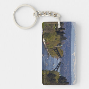 Montlake Bridge and Cascade Mountains Key Ring