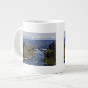 Montlake Bridge and Cascade Mountains Large Coffee Mug