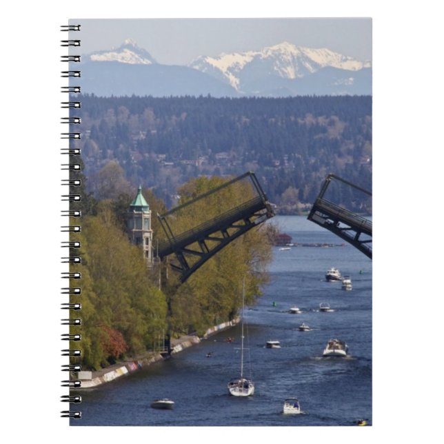Montlake Bridge and Cascade Mountains Notebook (Front)
