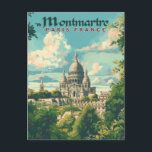 Montmartre - Paris, France Postcard<br><div class="desc">scape to the charming heights of Montmartre! Bathed in soft pastels,  this iconic Parisian landmark promises breathtaking views,  artistic flair,  and a touch of fairytale magic.</div>