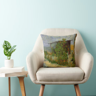 Montmartre Path and Sunflowers by Vincent van Gogh Cushion