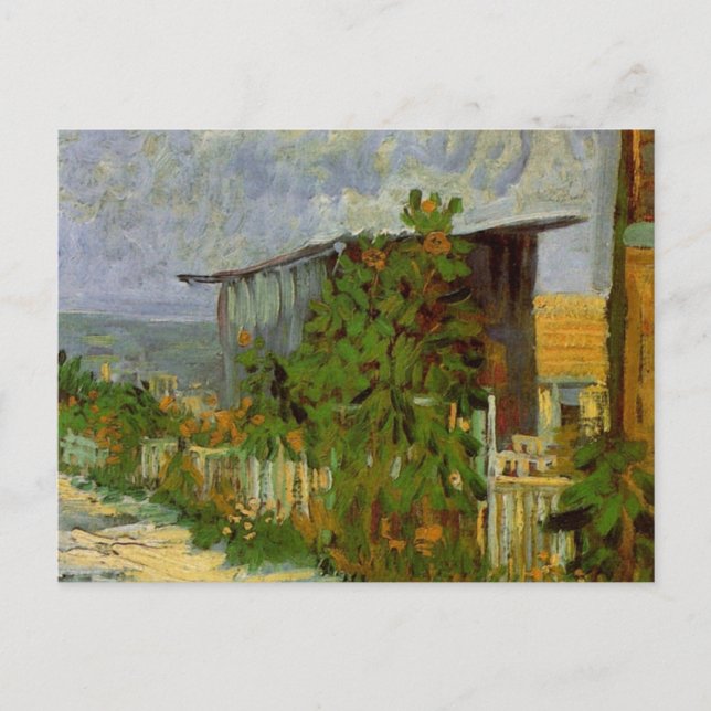Montmartre Path and Sunflowers by Vincent van Gogh Postcard (Front)