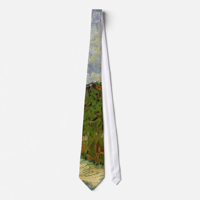 Montmartre Path with Sunflowers by Van Gogh Tie (Front)