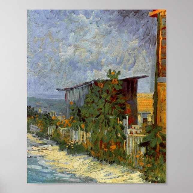 Montmartre Path with Sunflowers Van Gogh Fine Art Poster (Front)