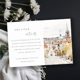 Montpelier City Scape Vermont Wedding Detail Enclosure Card