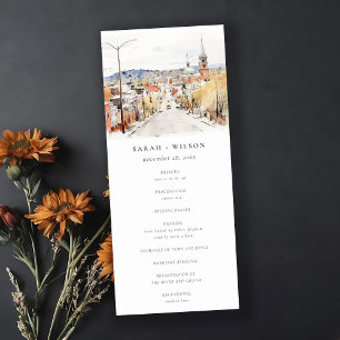 Montpelier City Scape Vermont Wedding Program