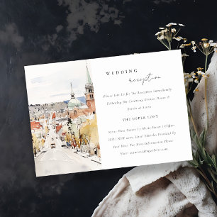 Montpelier City Scape Vermont Wedding Reception Enclosure Card