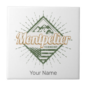 Montpelier Vermont City United States Vintage USA Ceramic Tile