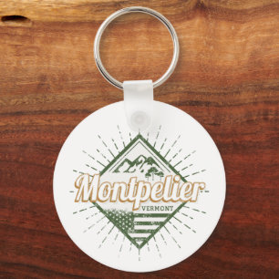 Montpelier Vermont City United States Vintage USA Key Ring