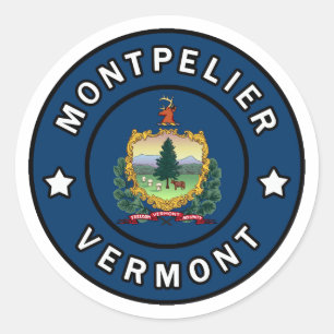 Montpelier Vermont Classic Round Sticker