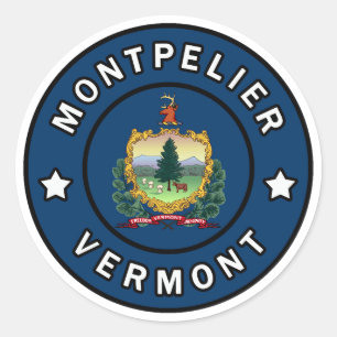 Montpelier Vermont Classic Round Sticker