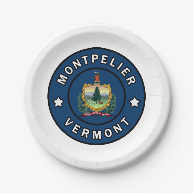 Montpelier Vermont Paper Plate (Front)