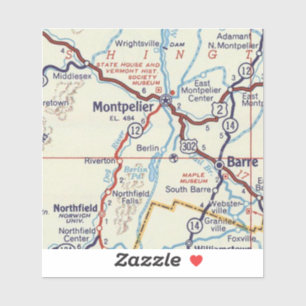 Montpelier VT Retro Map