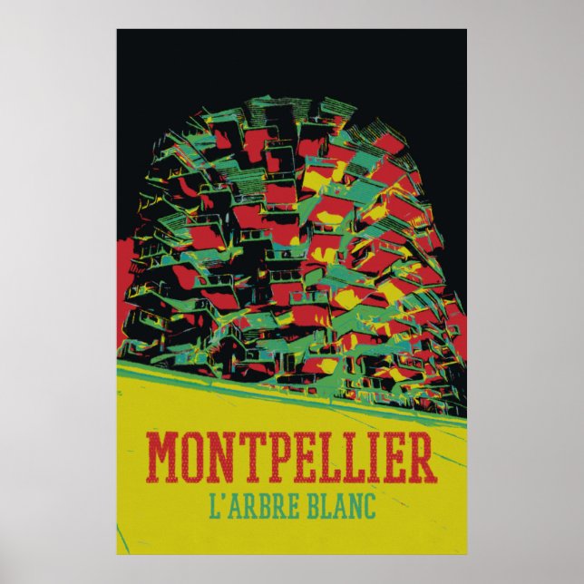 Montpellier Architecture illustration France Poster (Front)