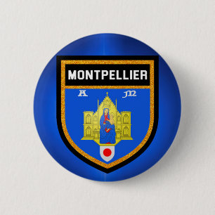 Montpellier Flag 6 Cm Round Badge