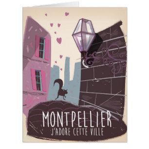 Montpellier France city travel poster