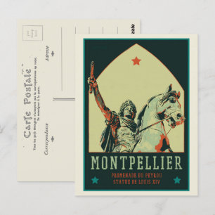 Montpellier Louis XIV statue illustration France Postcard