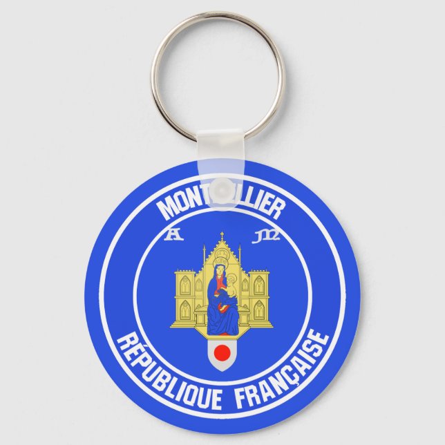 Montpellier Round Emblem Key Ring (Front)