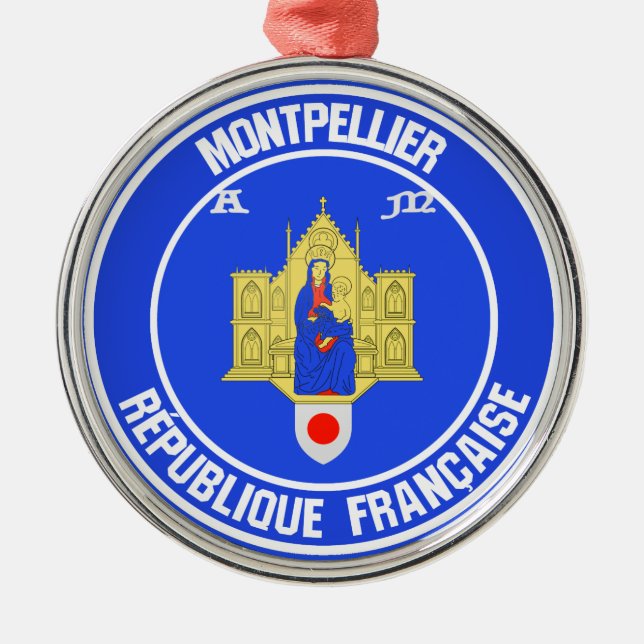 Montpellier Round Emblem Metal Ornament (Front)