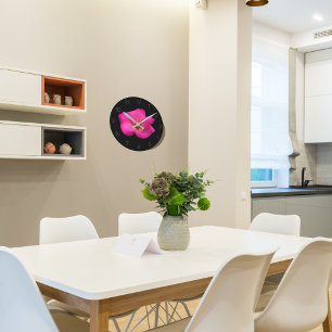 Montre Rose aux feutres Round Clock