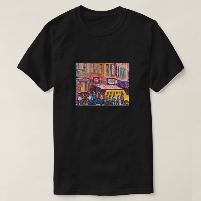 MONTREAL ART HOCKEY FUN STREET SCENE PAINTINGS WIN T-Shirt (Design Front)