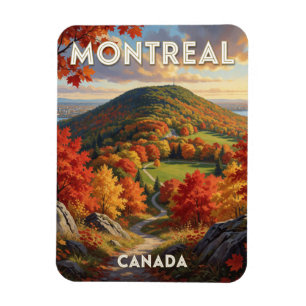 Montreal Canada Autumn Maple Scene Magnet