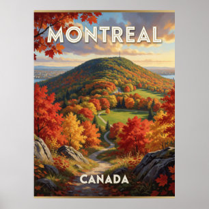 Montreal Canada Autumn Maple Scene Poster