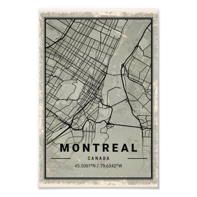 Montreal canada map print poster canvas (Front)