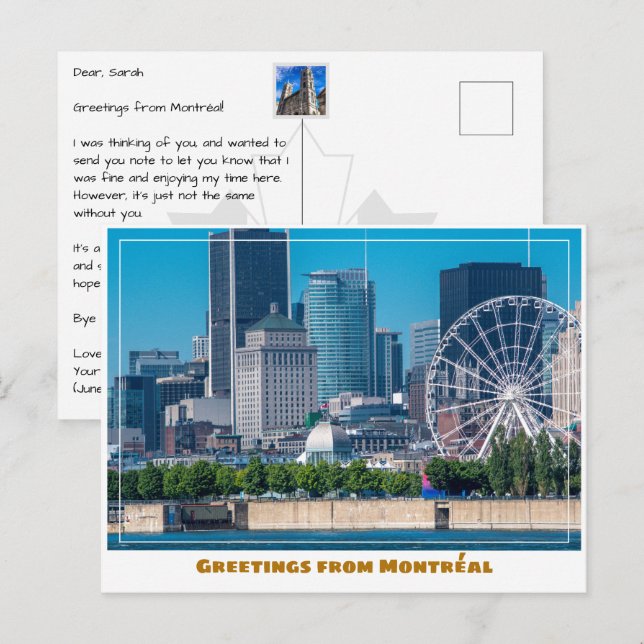Montréal Canada Port & Skyline Modern Postcard (Front/Back)