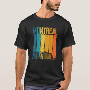 Montreal Canada Retro Vintage Sunset Skyline Montr T-Shirt